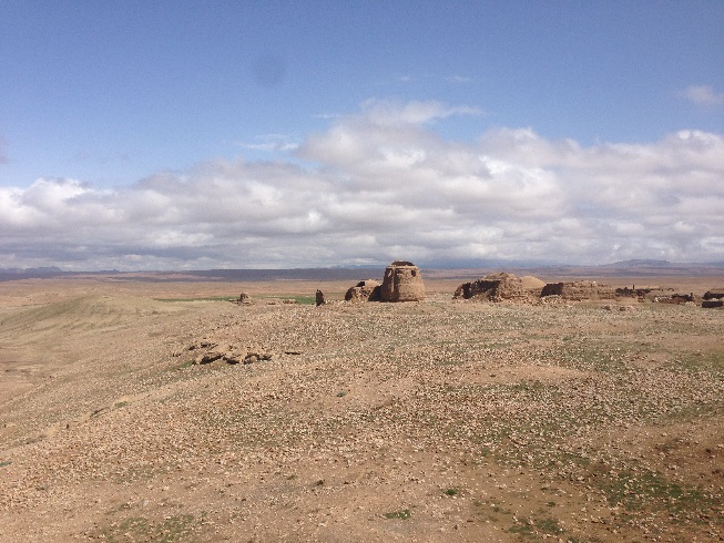  نمای های باستانی باقی مانده بر حاشیه  قلعه گوجو در کنار روستای باغستان  